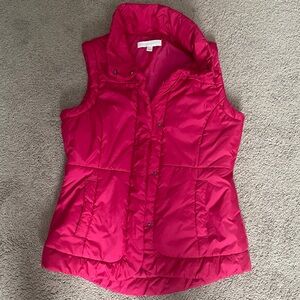 New York & Company Vibrant Pink Puffer Vest